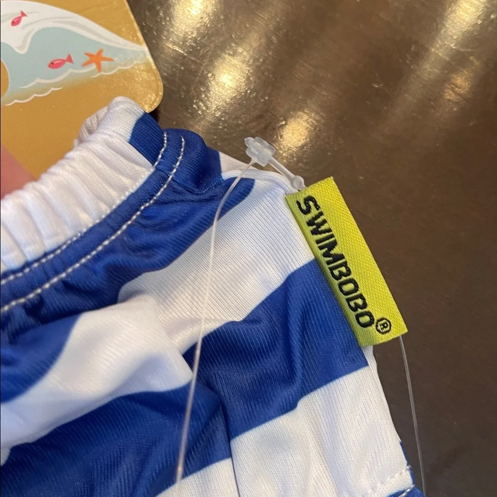 Kids Swim Diaper - Blue & White Stripe nwt large 28-55 pounds reusable washable